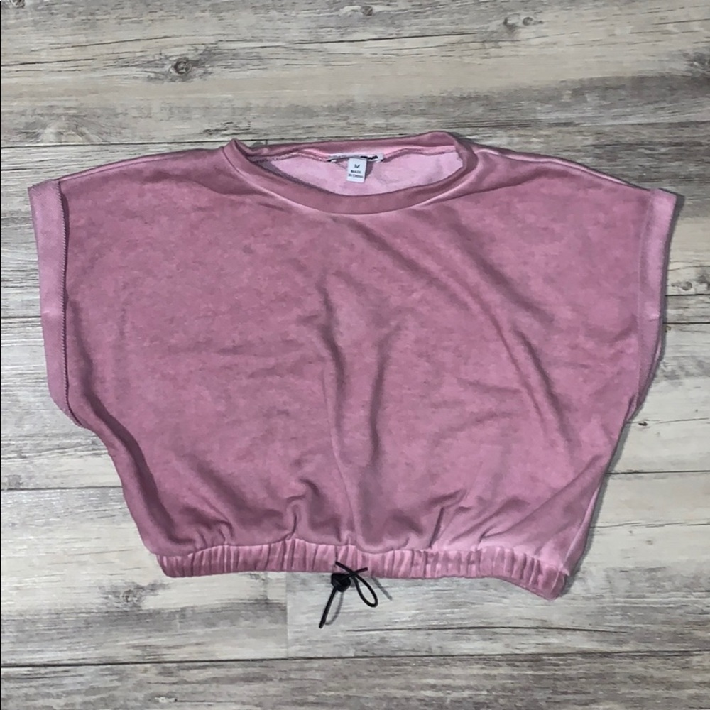 Blush Pink Fashion velour Nova Crop Top
